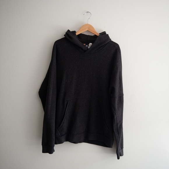 ADIDAS | BLACK HEATHERED HOODIE - Picture 1 of 5